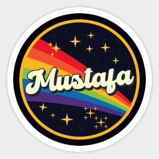 Mustafa // Rainbow In Space Vintage Style Sticker